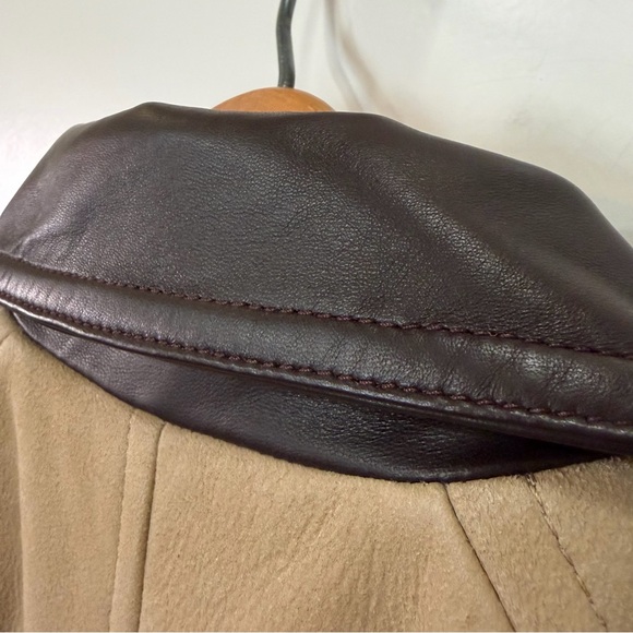 REFORMATION- Veda Beck Leather Oat Distressed Trench Coat- Women’s Medium. - Picture 7 of 10